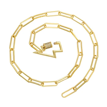 ZHUKOU 2020 NOVÉ populárne Zlatá farba náhrdelník pre ženy, srdce zámok/lightning Módne Choker Náhrdelník Šperky pre Strany VL43