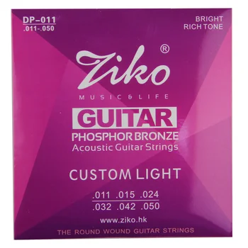 Ziko Akustické Gitarové Struny Phosphor Bronze EXTRA ĽAHKÉ Reťazce Pre Gitarové Časti DP-010/011/012 Hexagon Zliatiny Core