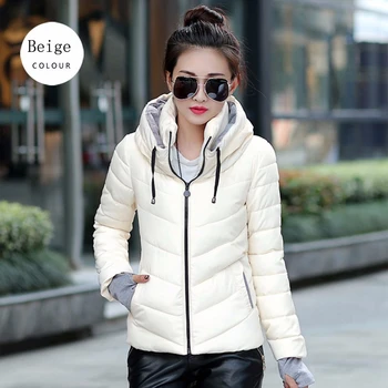 Zimné Jeseň Čierna Bunda Ženy Parkas Zahustiť Vrchné Oblečenie Pevné Kabát Ženy Slim Bavlna Čalúnená Plus Veľkosť Kórejský Streetwear