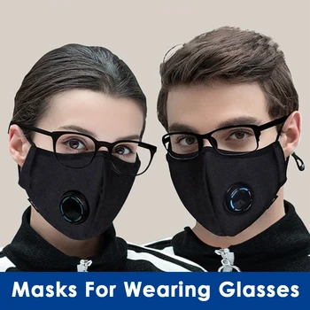 Zimné Móda Masky Na Tvár S Filtrom Dýchanie Ventil Hygienické Dospelí Muži Ženy Chránič Tváre Opakovane Umývateľný Maska