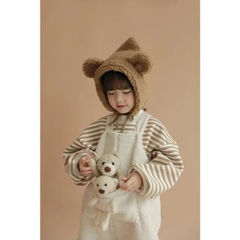Zimné nové deti teplé roztomilý medvedík bábika odnímateľné nohavice dievčatá voľný čas jahňatá vlny nohavice