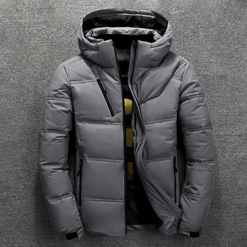 Zimné Nové Mens Nadol Bunda pre Mužov Značky Kapucňou Farbou Wild Dole Coats Muž Bežné Teplé Veľké Veľkosť Bundy zimné Oblečenie