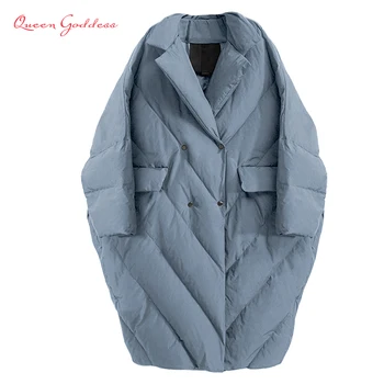 Zimné Nové Módne Ženy Dlho Nadol Bunda Teplý Kabát Nadrozmerná Outwear Plus veľkosť Žena Znásobí Parkas