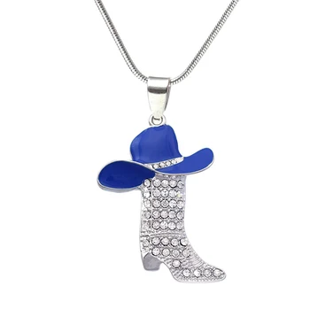 Zinkové zliatiny kovov klobúk boot náhrdelník farebné topánky prívesky kauciu had reťazca náhrdelník suvenír pre kovbojov cowgirls darček šperky