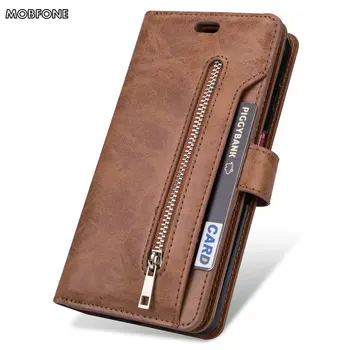 Zips, Kožené puzdro pre Samsung Galaxy s rezacím zariadením S10 Plus S10e S20 Poznámka 10 20 Ultra 5G Coque Folio Vrecku Peňaženku Knižné A51 A71 Taška