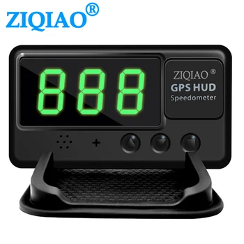 ZIQIAO Auto Head Up Display GPS HUD Rýchlomer C60 Head UP Displej Digitálny Auto Rýchlomer prekročenia rýchlosti Poplašné Zariadenie