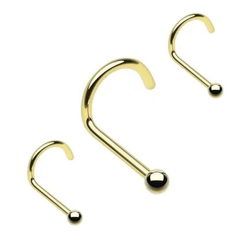 Zlato 316L Chirurgickej Ocele guľôčkovej Skrutky Nos Stud Krúžok 20 G Piercing Šperkov Nos Krúžky wholesales