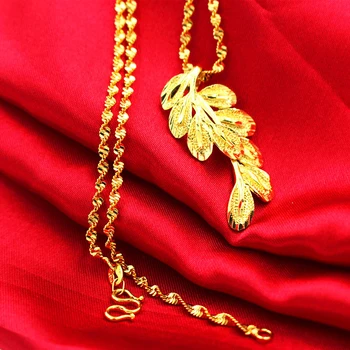 Zlato vyplnené Malé Listy Náhrdelníky pre Ženy / Dievčatá Zlatá Farba Počiatočnej Prívesok Tenké Reťazca Bijoux Collier Elegantné Ženy Šperky