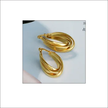 Zlatá farba Nehrdzavejúcej ocele hoop Náušnice pre ženy, Dámy darčeky Nový tvar a veľkoobchod módnych oceľové Šperky v Uchu 2020 HOT