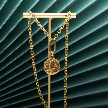 Zlatá/Strieborná Farba Nehrdzavejúcej Ocele St Benedikt Mince Medaila Náhrdelník Pre Ženy Kovové San Benito Kúzlo Choker Náboženské Šperky