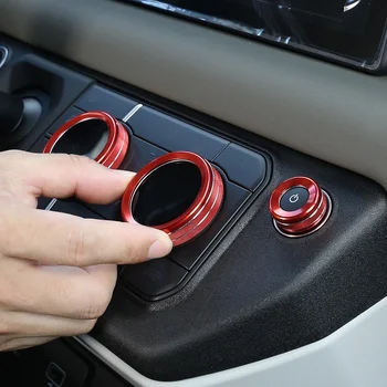 Zliatina Hliníka Strieborná/Červená/ Modrá Auto Klimatizácia Gombíky Audio Kruhu Výbava Pre Land Rover Defender 110 2020 Auto Príslušenstvo