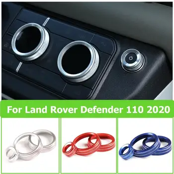 Zliatina Hliníka Strieborná/Červená/ Modrá Auto Klimatizácia Gombíky Audio Kruhu Výbava Pre Land Rover Defender 110 2020 Auto Príslušenstvo