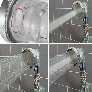 Zloog 3 Režimy nastaviteľné SPA Keramický Filter gule úsporu Vody, sprcha hlavu prepnúť tlačidlo vysoký tlak spry sprcha tryska