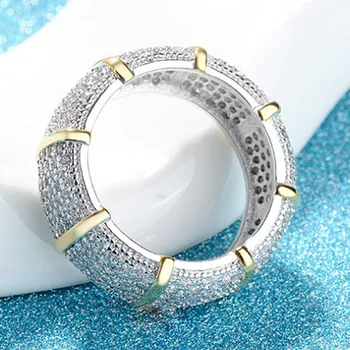 Zlxgirl šperky plné kolo AAA mirco spevnené zirkón snubné prstene pre svadobné šperky, Zlato, ródium zmiešané á ženy prst krúžky