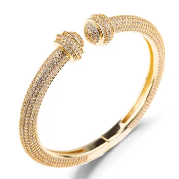 Zlxgirl šperky plný pripraviť zirkón náramok šperky ideálny Dubaj Zlatá farba náramok náramok módne dámske výročie dary