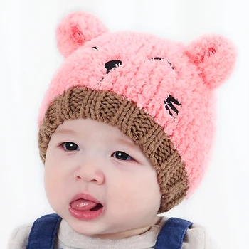 ZMAFOX zimné klobúk deti deti zahustiť čiapočku čiapky baby chlapci, dievčatá krásne pletenie klobúky deti načechraný plyšové čiapky uši teplejšie