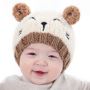 ZMAFOX zimné klobúk deti deti zahustiť čiapočku čiapky baby chlapci, dievčatá krásne pletenie klobúky deti načechraný plyšové čiapky uši teplejšie