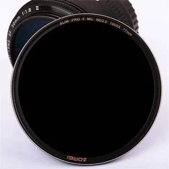 Zomei 77mm Ultra Slim MC ND1000 ŽÚ3.0 1000X 10 Zastaviť Podiel Rimmed Sklo Neutrálne ND Filter pre Canon, Nikon Objektívy Tamron