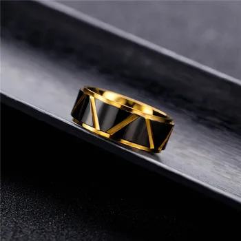 ZORCVENS Zlatá Farba Punk Vintage Čierna Zlatá Farba Nehrdzavejúcej Ocele Prst Prstene pre Mužov Módne Šperky