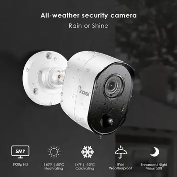 ZOSI 5.0 MP H. 265 Domov monitorovací Systém 8 Kanálov CCTV DVR s HDD a (4) x 5MP PIR Vonkajšie/Vnútorné Bezpečnostné Kamery Auta