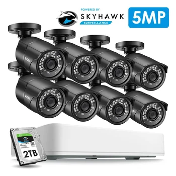 ZOSI 5MP 8CH AHD Analógový kamerový Systém CCTV Auta s 5MP Bezpečnostné Kamery Nightvision Vodotesný IP67 Vonkajšie DVR HDD
