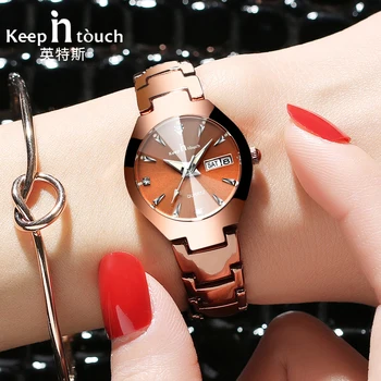 Zostaňte v kontakte Milovníkov Sledujte Fashion Quartz Dámske Náramkové hodinky Luxusné Dámske Hodinky Drahokamu Kalendár Sledovať Mužov Relogio Masculino