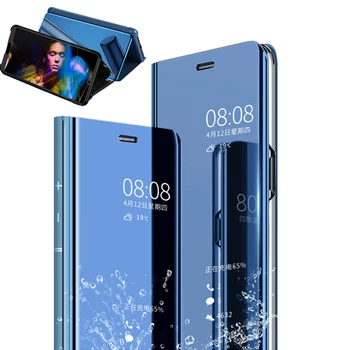 Zrkadlo Flip Kožené Telefón puzdro Pre Samsung Galaxy J3 J5 J7 A3 A5 A7 2017 J 3 5 7 SM J330F J530F J730F A320F A520F A720F Kryt