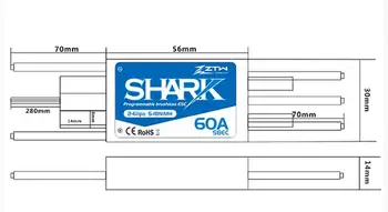 ZTW Shark 60A BEC Nepremokavé striedavé ESC Pre Čln S Vodou-Systém chladenia RC model čln