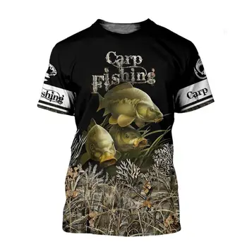 Zvierat, Rybárčenie/Lov jeleňa Camo 3D Vytlačené Mužov pre ženy tričko Harajuku letné tričko Krátky rukáv Bežné T-shirt top štýl-1