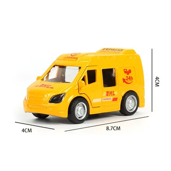 Zvuk, Svetlo Malé Auto Truck Model 1:43 Zliatiny Diecast DHL Ambulancie Požiaru Vozidla Policajné Auto, Hračky pre Chlapcov Deti Vianočné Y176