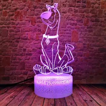 Zábavné 3D LED Farebný Dotykový Stôl Nočného Stôl, Stolná Lampa Cartoon Model Scooby Doo Anime Obrázok Hračky pre Dieťa