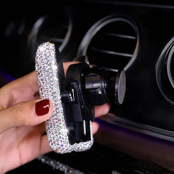Závažnosť Universal Car Phone Držiteľ Ženy Diamond Crystal Auto Air Vent Mount Mobilný Telefón Držiak Na Stojan Do Auta Pre IPhone Samsung