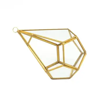 Závesné Sklenené Terárium Moderné Umelecké Stenu Slzy Tvar Diamantu Geometrické Polyhedron Vzduchu Rastlín Držiteľ Stôl Kvetináč urob si sám