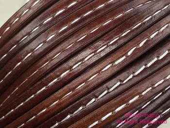 Zúfalý sladkého Drievka kožené Antickej hnedej Stitched 10x6mm sladkého drievka kožené kábel