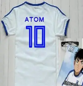 Ázia veľkosť ! Camiseta Košele oliver atóm equipe de Japonsko, francúzsko, Kapitán Tsubasa Dresy,ATÓM futbal, bavlnené biele pánske oblečenie
