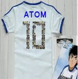 Ázia veľkosť ! Camiseta Košele oliver atóm equipe de Japonsko, francúzsko, Kapitán Tsubasa Dresy,ATÓM futbal, bavlnené biele pánske oblečenie