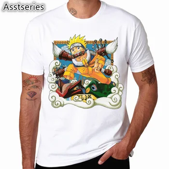 Ázijské Veľkosť Tlače Naruto T shirt Men Print T-Shirts Módy Tlače Tričká Krátky Rukáv O Krk Tees HCP4525