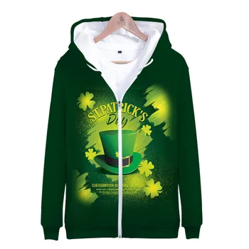 Írska Zelená osobnosti kabát, bundu St. Patrick ' s Day 3d tlač obrázok mužov všeobecné vysokej kvality, mikina s kapucňou, ležérne oblečenie