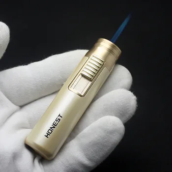 ÚPRIMNÝ Ľahšie Nafukovacie Pero Malé FlamethrowerHigh TemperatureStraightBlueFire Kompaktný PortableWindproof Igniter Cigaru li