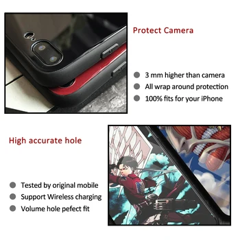 Útok na Titan anime ochranné nové tvrdeného skla kryt casefor iphone 11 12 pro max mini 6 6 7 8 plus x xr xs max se2020