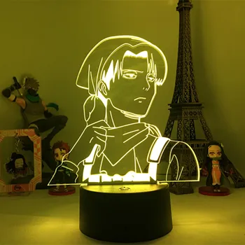 Útok na Titan Mikasa Ackermana Lampa Led Nočné Svetlo Anime pre Izba Dekor Light Cool Darček k Narodeninám Posteli Stolná Lampa Batérie