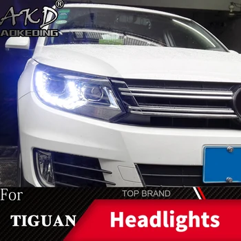 Čelová Lampa Pre Auta VW Tiguan 2013-2016 Svetlomety, Hmlové Svetlá pre Denné svietenie DRL H7 LED Bi Xenónové Žiarovky Auto Príslušenstvo
