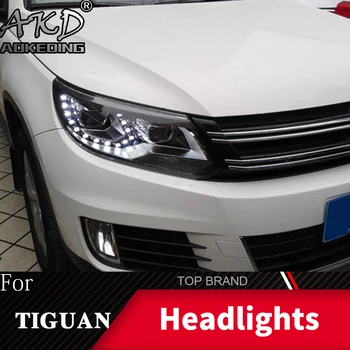 Čelová Lampa Pre Auta VW Tiguan 2013-2016 Svetlomety, Hmlové Svetlá pre Denné svietenie DRL H7 LED Bi Xenónové Žiarovky Auto Príslušenstvo