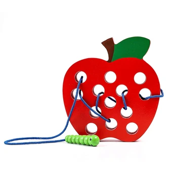 Červa Jesť Apple Bludisko Hračka Early Learning&Vzdelávacie Drevené Threading Hračka Drevené Puzzle, Hračky Pre Childen Baby Deti