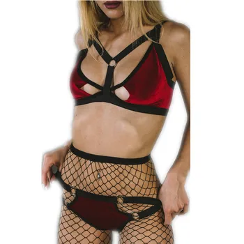 Červená Menčester Sexy čipka Bielizeň Plus Veľkosť Ženy, horúce erotické spodné Prádlo Clubwear Exotické Oblečenie Sex pás Otroctva Porno sexy Kostýmy