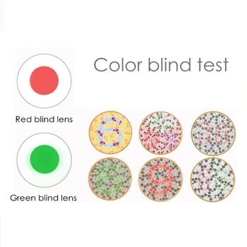Červená Zelená Farba Nevidiacich Okuliare Ženy, Mužov Invisible Farebné slepoty Okuliare vodičský preukaz Test Slepý Farby Test Záruky Pass