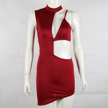 Červená Ženy Sexy Bez Rukávov Bodycon Šaty, Sexy Clubwear Duté Backless Party Šaty 2021 Nové Letné Mini Šaty Vestido Žena