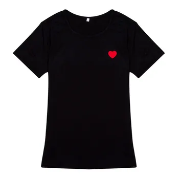 Červené Srdcia Žien T-shirts 2020 Bežné Harajuku Láska Vzor Topy Tee tričko Čierne Biele Krátky Rukáv T shirt Pre Ženy Oblečenie