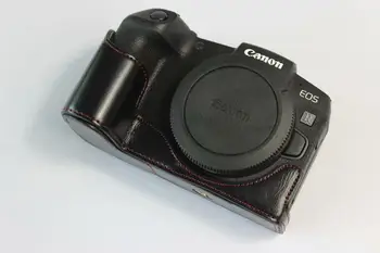 Čierna/Coffe/Hnedá Fotoaparát PU Kožené puzdro Pre Canon EOSR R RP EOSRP Polovicu Tela Kryt Spodnej Prípadoch S Popruh