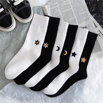 Čierna Farba, Priedušná Bavlnené Športové Ponožky Ženy Pack 3 Páry 2021 Nový Štýl Farbou Unisex Členkové Ponožky Biela Farba, Sox
